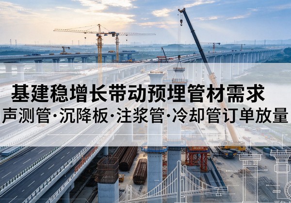 马龙基建稳增长带动预埋监测管材需求，声测管、沉降板、注浆管订单持续放量