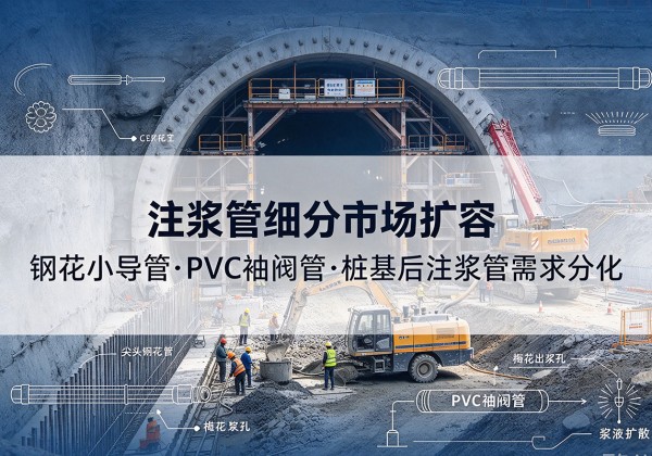 马龙注浆管细分市场扩容，隧道钢花小导管、PVC 袖阀管、桩基后注浆管需求分化